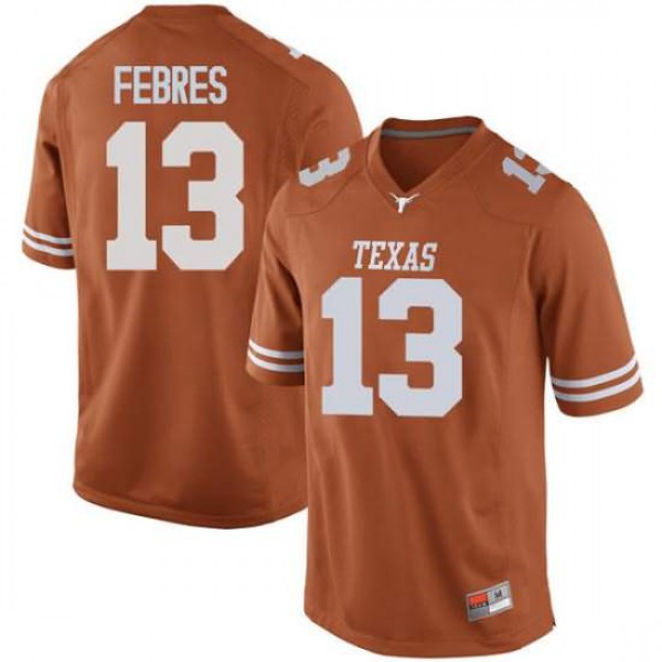 Men University of Texas #13 Jase Febres Replica NCAA Jersey Orange